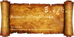 Bodacz Árvácska névjegykártya